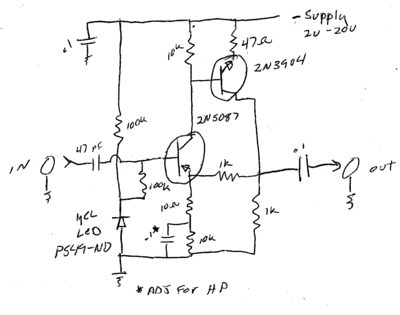 Schematic of the new preamp design