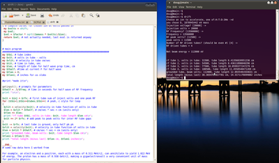 Screen shot of run