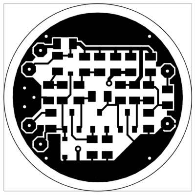 Board layout, top view.  Box is 1 inch.