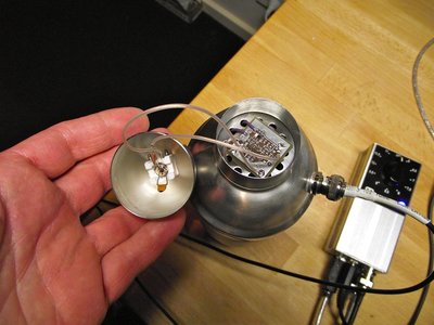 Doug and Joe's Fine wine preamp, perfectly fits under the cap and strainer.