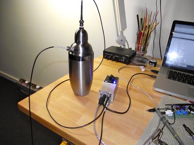 He3 Neutron detector with wax moderator, built into a cocktail mixing cup.