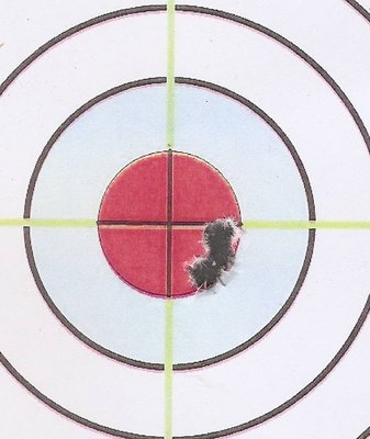 Red bull is 1" diameter, 3 shots