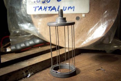 Ta girdle - without this, you can count on the end flying off due to E field forces.