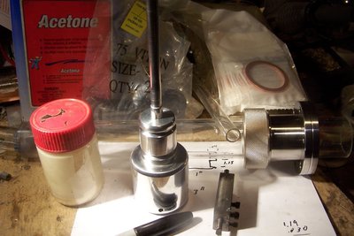 Pieces before adodizing the metal. Haven't cut the quartz inserts yet, the outer tube is Pyrex for the nice automatic voltage gradient you get due to its mild conductivity.