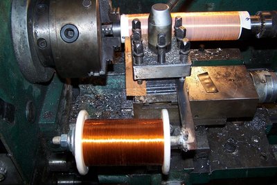 Coil winding jig for lathe