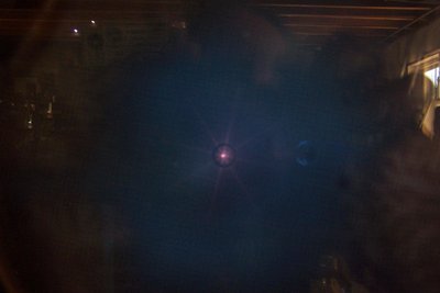 End on view, through 3 pieces of glass (two leaded for my safety, but that's why the reflections)