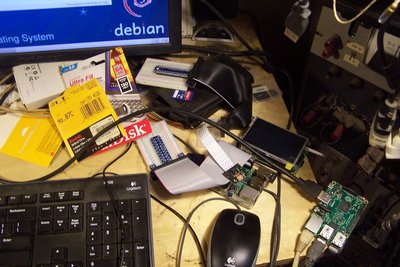 Yes, we are setup for maximum fun here.  Pi's, cameras, kludge boards, big USB sticks....touchscreens...