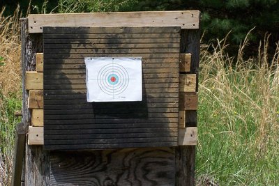 First target - didn't bring enough staples so it waved in the wind.