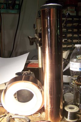 100_3090.JPG (563.49 KiB) Viewed 19353 times Shielded PVC pipe using copper tape, overlapped and soldered in-place..