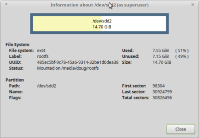 The original ext4 root partition