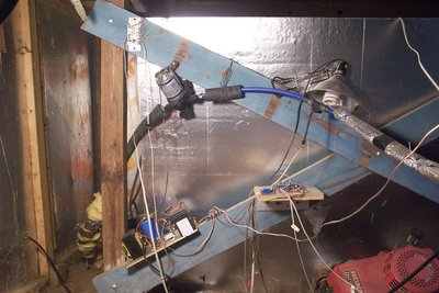 Electronics overview, including the UPS and water pump