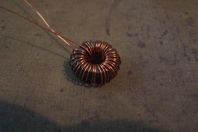 new 520 uH coil for interstage pi network (80m was 92 uH).