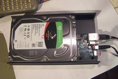An odroid HC2 all set up.  These stack FWIW.