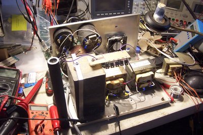 Smoke testing.  Looks like I hit 2200+v at top snot, more tests to come (where is the power going now?  I know the 50k load gets hot quick!) 2100 at 95v ac rms input