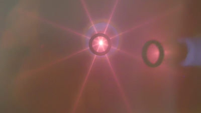 Looking into the front of the fusor at the grid focus.