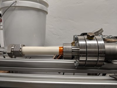 Secondary feedthrough extending over 8" into the chamber so the outside portion is rather short.