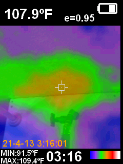 Ceiling above the unit