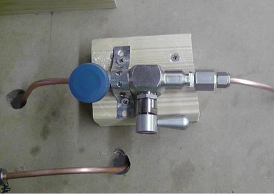 Bypass valves:  Needle valve left, stop valve right.