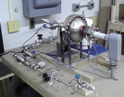 Entire setup.  Note the glyptal painted in rings on the sphere.