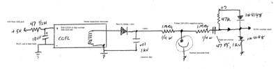 Schematic for analog/power part of Standard Counter.